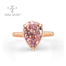 Fashion classic 3.5 carats gemstone ring wedding luxury pink diamond rings for women